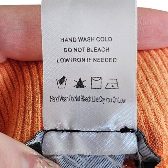 JLUXLABEL Ribbed Orange Ribbed Stretchy Pants Sz M - Picture 3 of 5